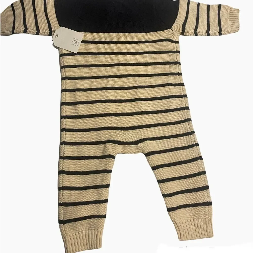 Baby Gap Cream & Navy Knit Brannon One Piece